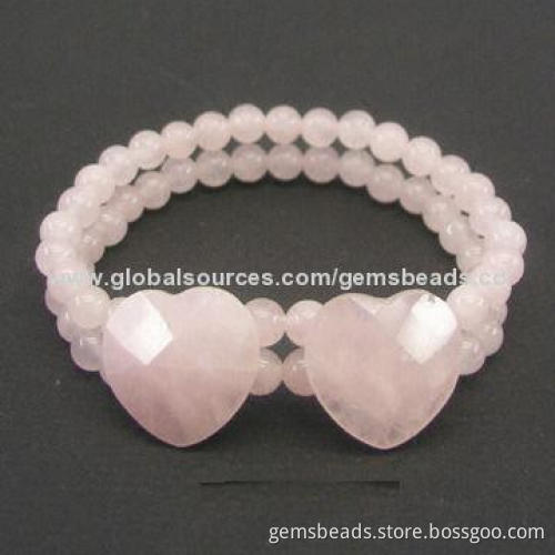Fashion Gemstone Beaded Bracelet with Heart